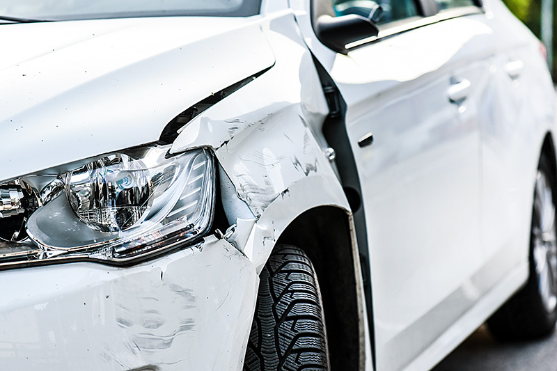 Damaged vehicle requiring collision repair